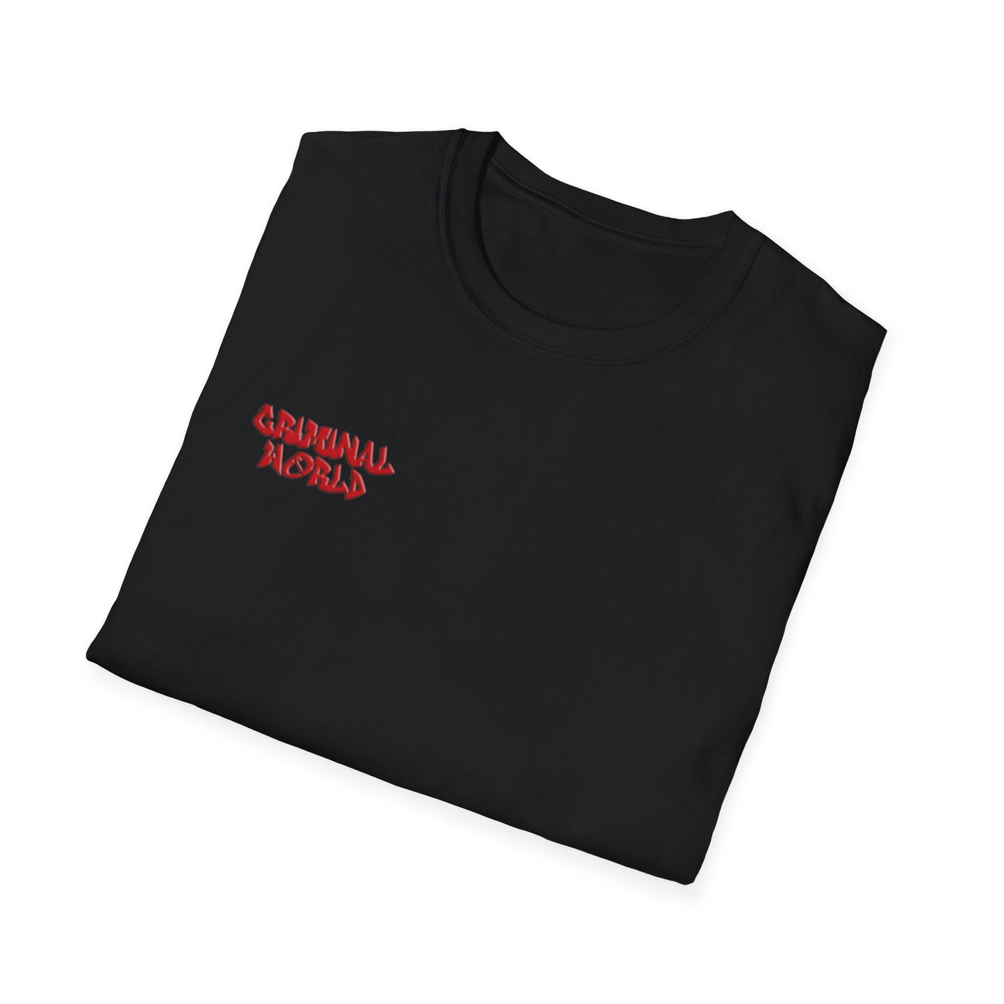 T-Shirt — 'Criminal World' Embroidered Chest Graphic Tee