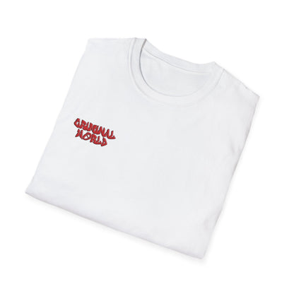T-Shirt — 'Criminal World' Embroidered Chest Graphic Tee