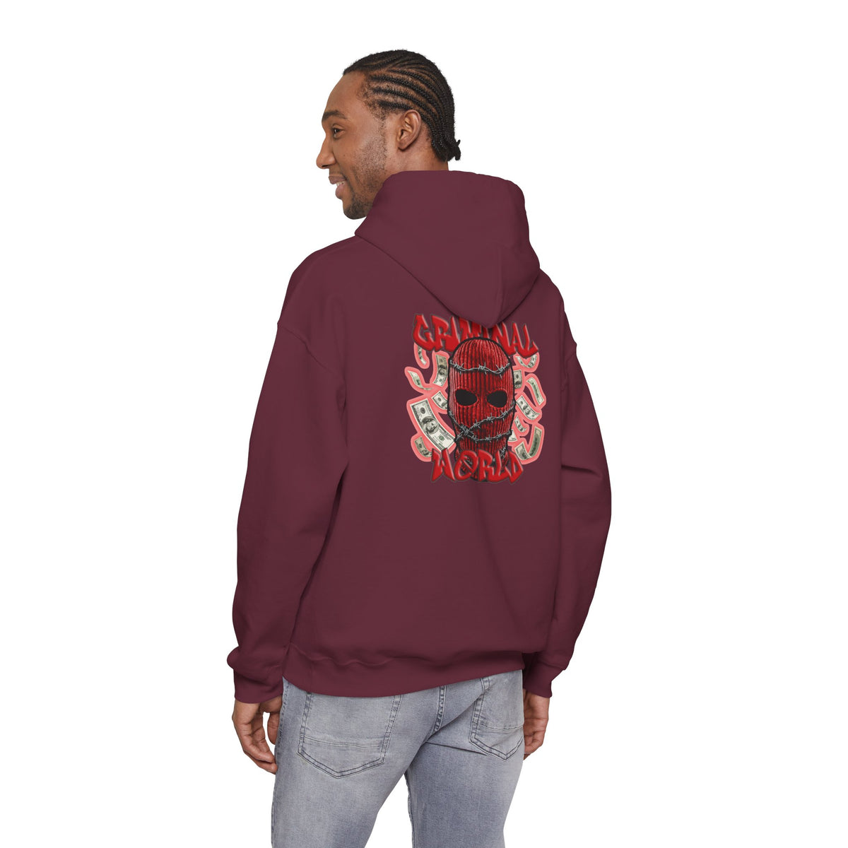 RED BALACLAVA HOODIE - CRIMINAL WORLD