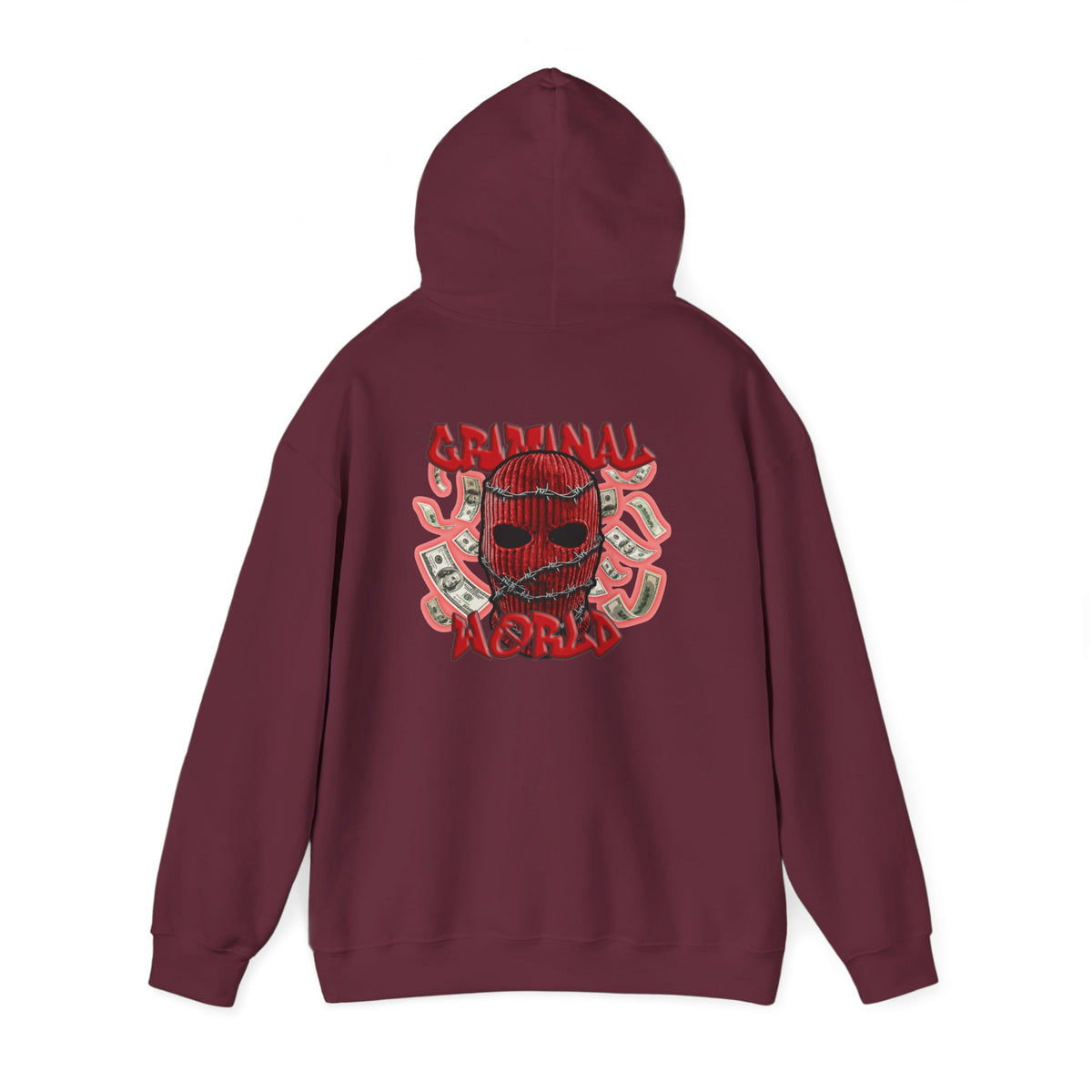 RED BALACLAVA HOODIE - CRIMINAL WORLD